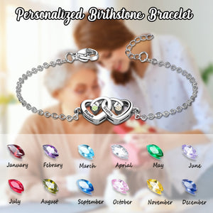 Linked Forever-Personalized Mother Birthstone Bracelet-Mother's Day Gift