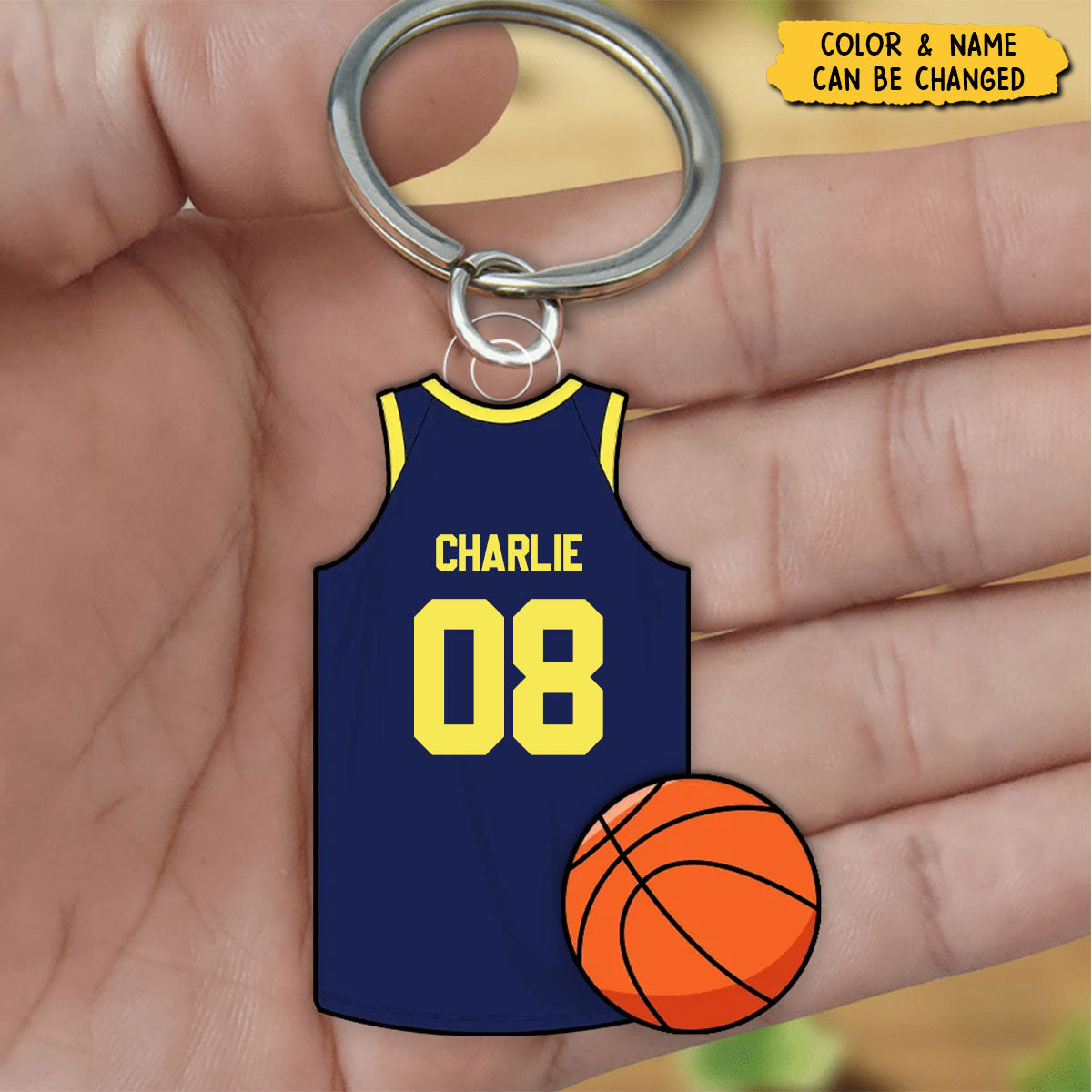 Basketball Jersey Personalized Acrylic Keychain, Gift For Son, Husband, Him