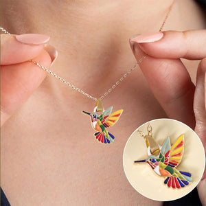 Handmade Hummingbird Charm Necklace - Sparkling Gift for Birdwatchers & Nature Lovers