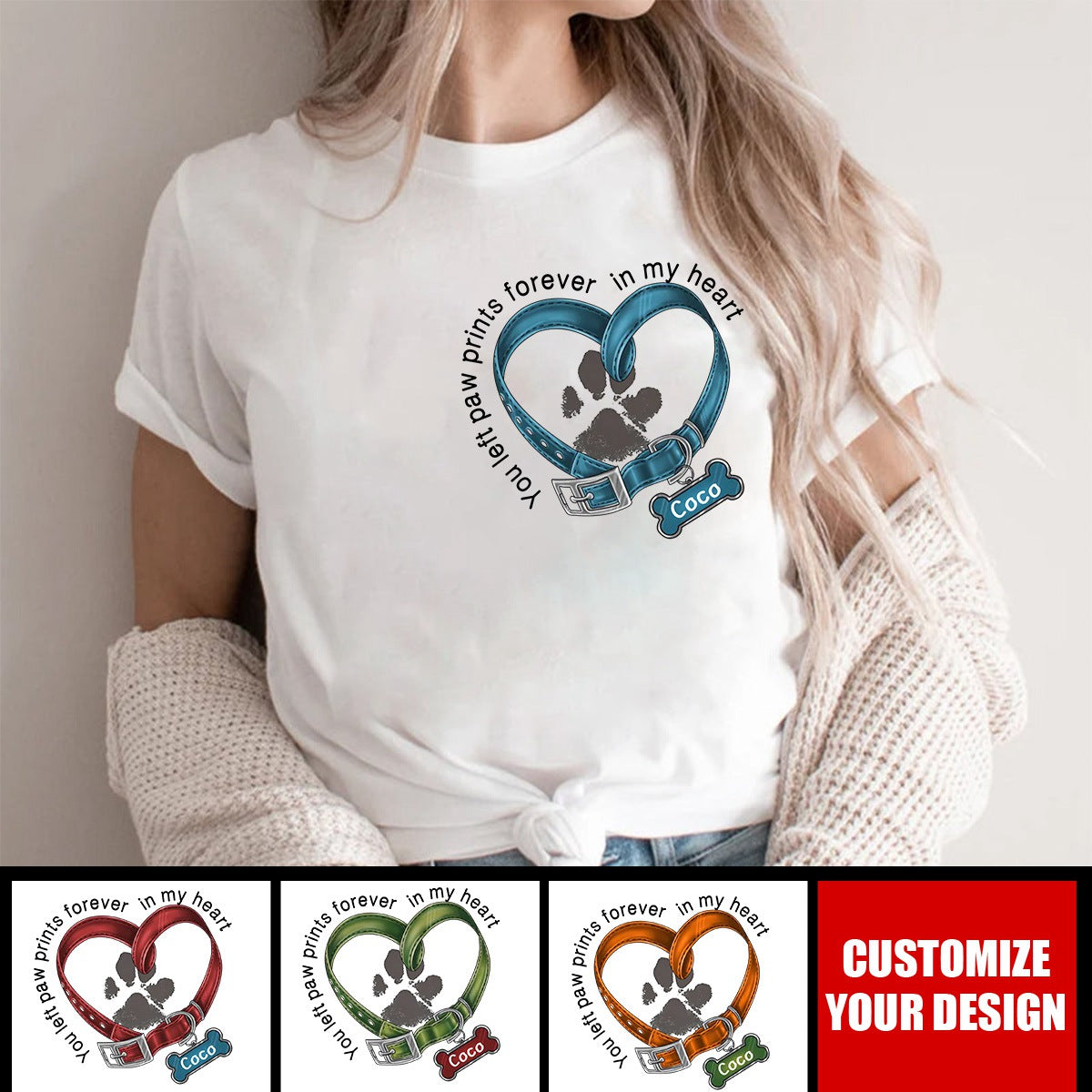 You Left Paw Prints Forever In My Heart Personalized Dog T-shirt Gift Idea For Dog Lover