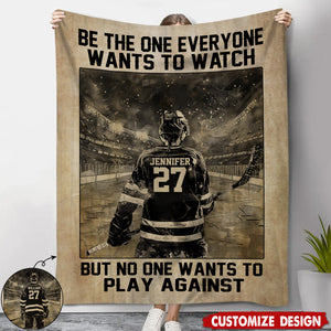 Personalized Hockey Motivation Blanket, Gift For Hockey Lovers,Players