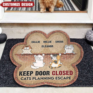 Cats Planning Escape - Personalized Doormat