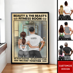 Gym Couple Beauty And The Beast's Training Center - Personalized Couple Poster