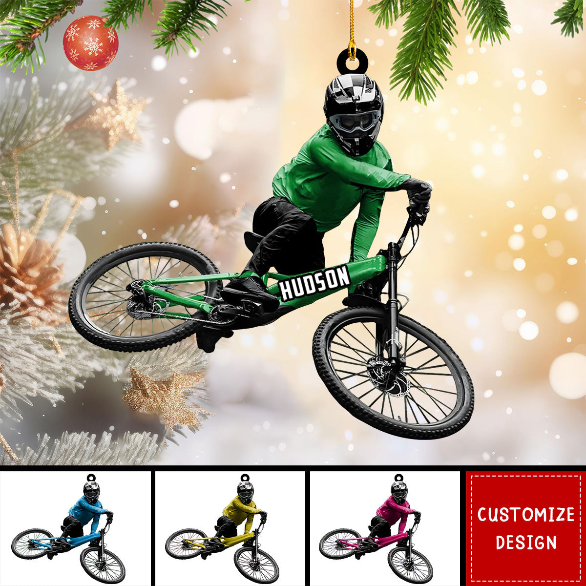 Personalized Mountain Bike Christmas Ornament Gift for Biker-2024 New Release