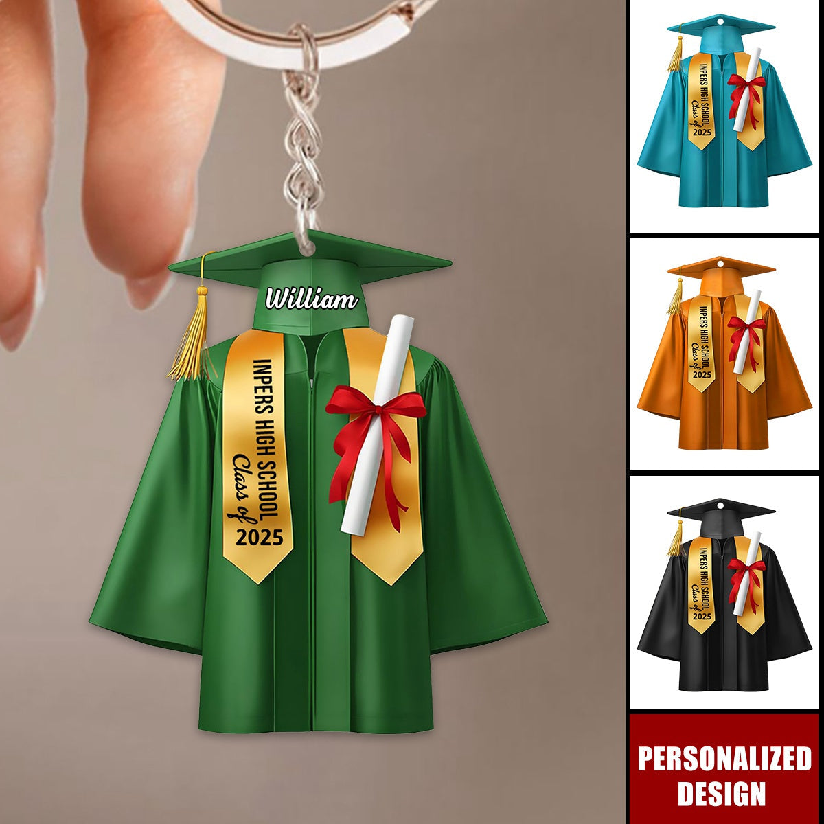 Personalized Graduation Keychain Class of 2025