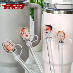 Personalized Face on Straw Topper Cover for Tumbler Cup