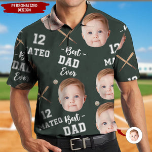 Baseball Dad Best Dad Ever-Personalized Polo Shirt