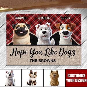 Hope You Like Dogs - Pets Personalized Home Decor Decorative Mat - House Warming Gift For Pet Owners, Pet Lovers