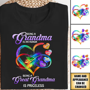Being A Grandma Being A Great Grandmother Is Priceless - Personalized Shirt