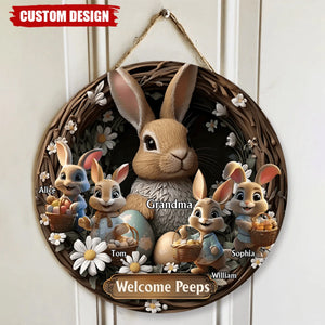 Grandma's Bunnys - Personalized Easter Wood Sign