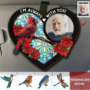 Always With You Memorial Heart - Personalized Car Visor Clip