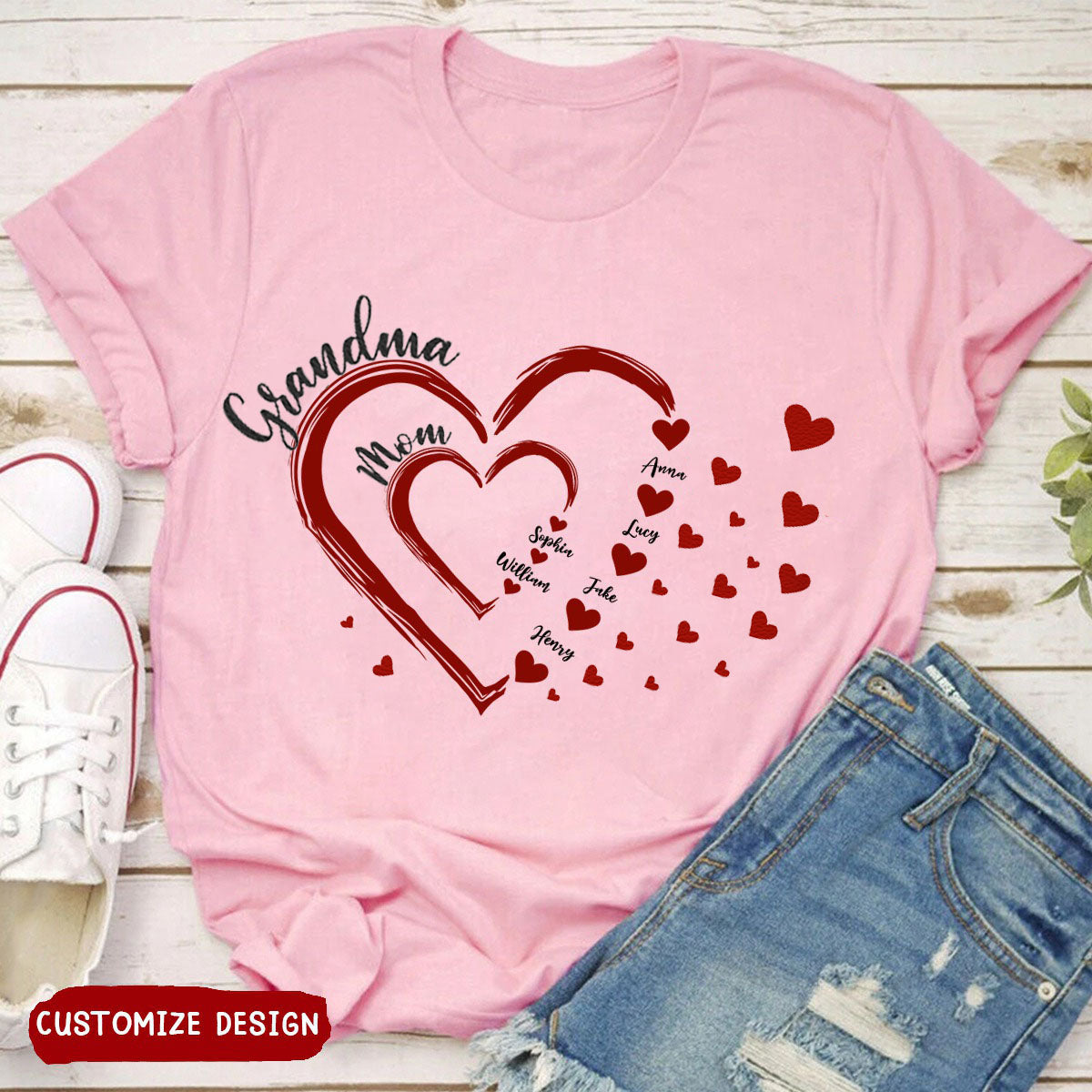 Mom's Grandma's Sweethearts Personalized Shirt - Gift For Mother, Grandmother