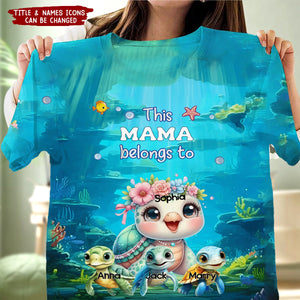 Personalized Gifts For Mom  t-shirt Turtley Awesome Mama