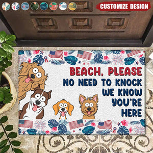 Dog Beach Please No Need To Knock - Personalized Doormat