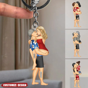 New release - Personalized hugging couple keychain