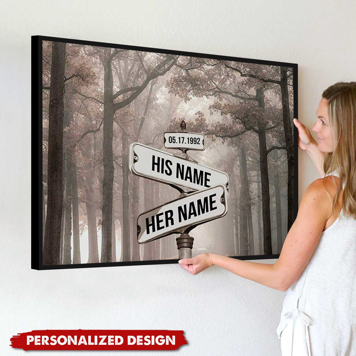 Street Sign Wall Art-Personalized Poster-Gift For Couple