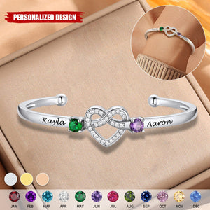 Love Forever -Personalized Birthstone Bracelet-Gift For Couple