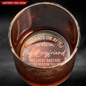 Congrats On Being My Husband - Personalized Engraved Whiskey Glass