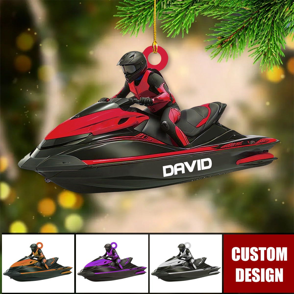 Personalized Jet Boat Ski Christmas Ornament - 2024 New Release