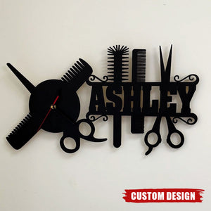 Personalized Hairdresser Clock, Gift For Barber, Hairdresser