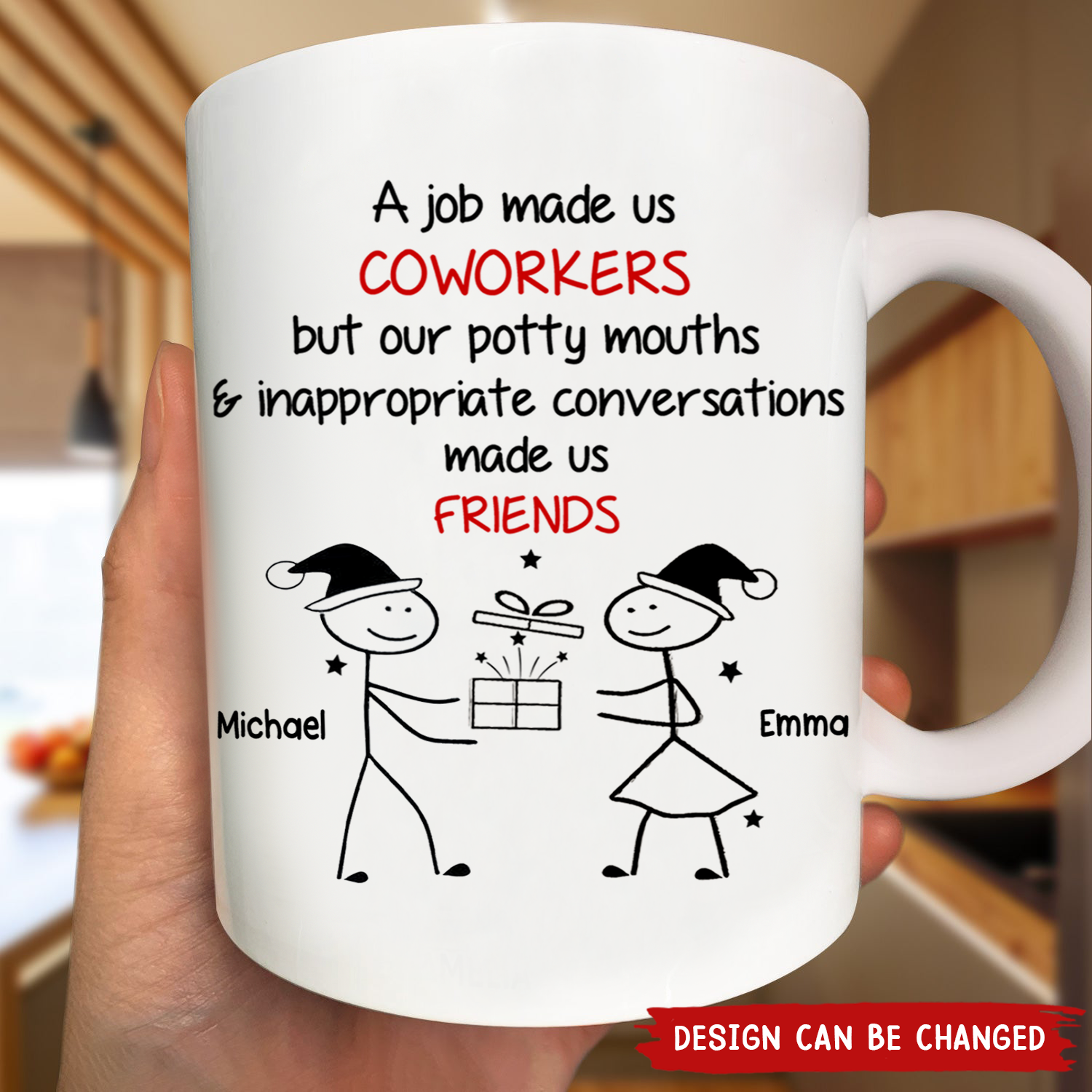 Personalized A Job Made Us Funny Christmas Mug, Gift For Friend Coworker