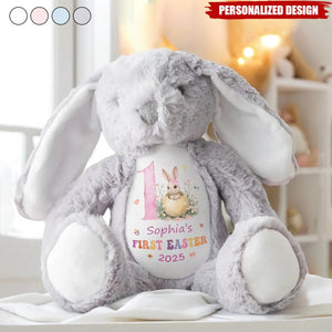 Bunny Kisses & Easter Wishes-Personalized Stuffed Bunny-Gift for Kids