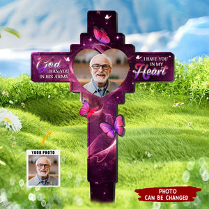 Custom Photo In Our Hearts Always - Memorial Personalized Acrylic Garden Stake