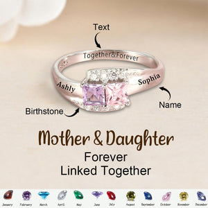 Personalized Mother's Ring With Birthstones And Names-Gift For Mom/Grandma