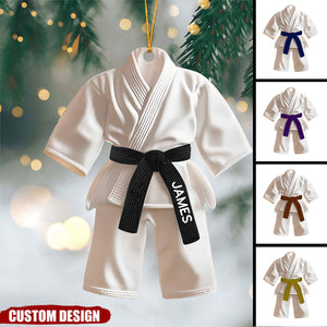 Personalized Black Belt Christmas Ornament - Taekwondo,Karate Gift