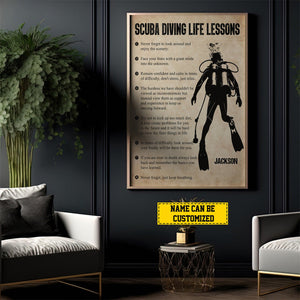 Personalized Scuba Diving Life Lessons Poster - Gift For Scuba Diving Lover