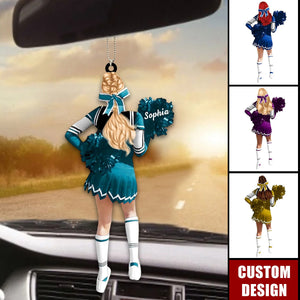 Personalized Cheerleading Pom pom Girl Car Ornament-Gift For Cheerleading Lovers