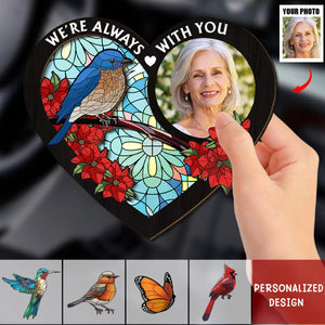 Always With You Memorial Heart - Personalized Car Visor Clip