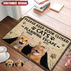 Cats Planning Escape-Personalized Photo Doormat-Gift For Car Lovers