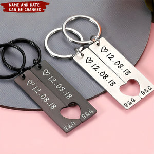 Custom Couple Keychain - Personalized Gift For Boyfriend Girlfriend Matching Keychains