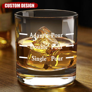 Personalized Pour Line Whiskey Glass - Father's Day Gift for Dad and Husband