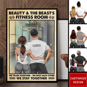 Gym Couple Beauty And The Beast's Training Center - Personalized Couple Poster