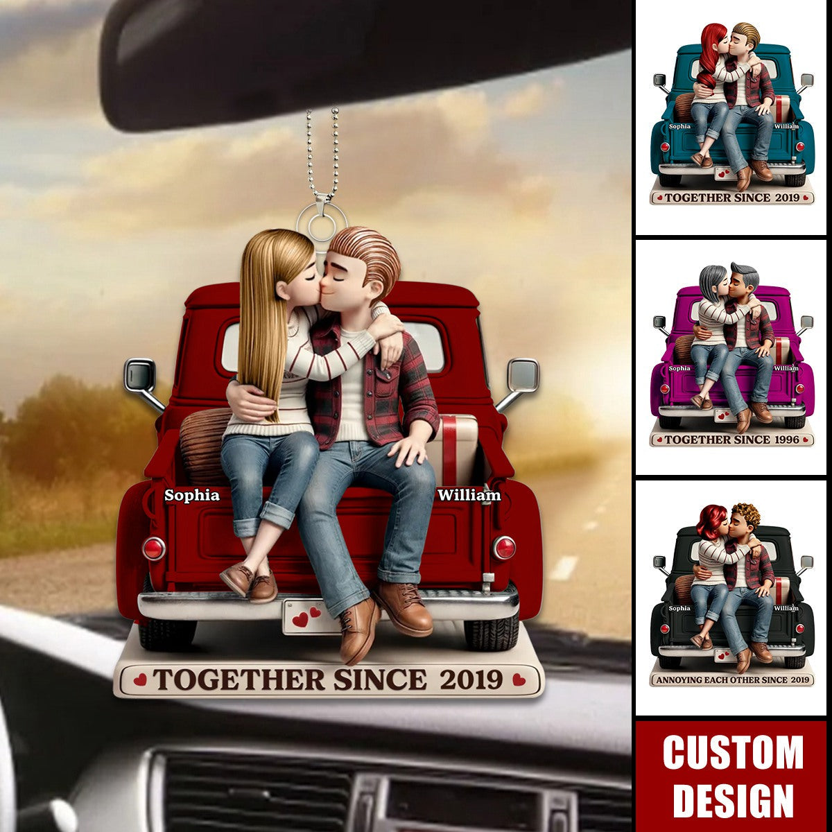 Couple On Truck Personalized Acrylic Ornament-Gift For Couple