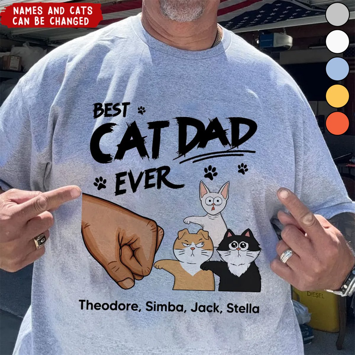 Certified Best Cat Dad Personalized Shirt, Funny Father's Day Gift For Cat Dad