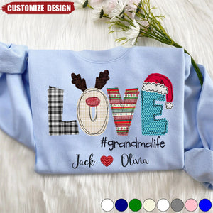 Personalized Mimi Applique And Grandkids Sweatshirt