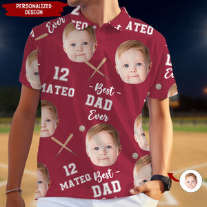 Baseball Dad Best Dad Ever-Personalized Polo Shirt