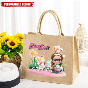 Easter Day For Kid-Personalized Jute Tote Bag