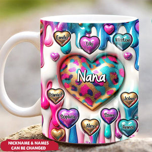 Personalized Sweet Heart Grandma Mom Kids Mug