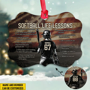 2024 New Release Personalized Softball Christmas Wood Ornament Gift For Softball Lovers