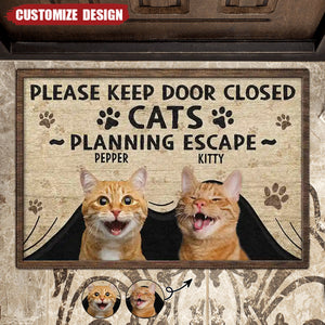 Cats Planning Escape-Personalized Photo Doormat-Gift For Car Lovers