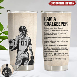 Personalized Goalkeeper Tumbler - Gift For Soccer Lovers