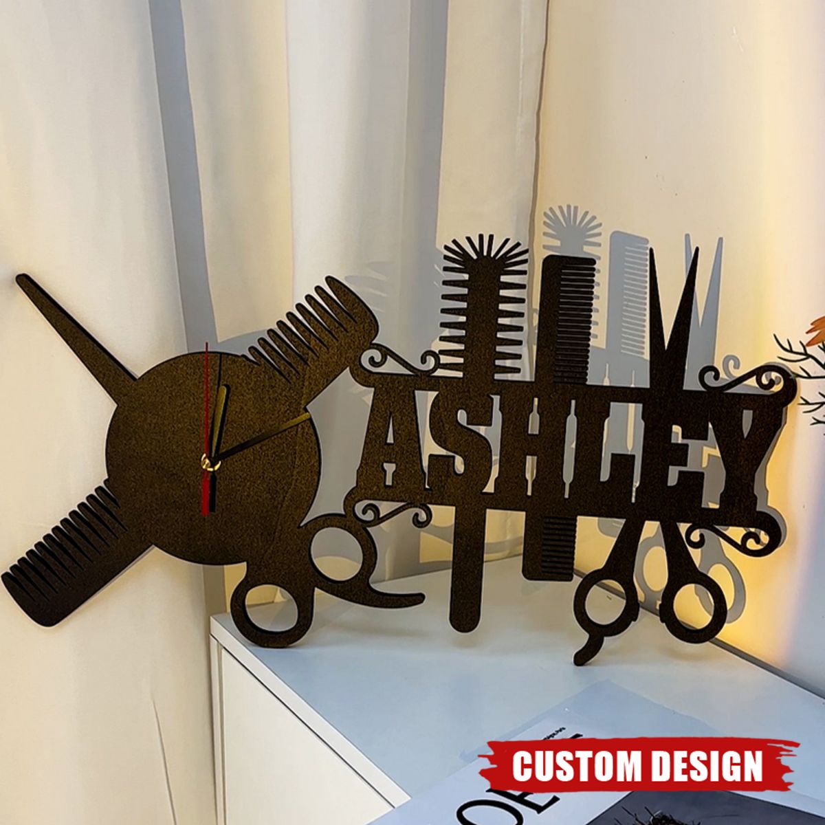 Personalized Hairdresser Clock, Gift For Barber, Hairdresser