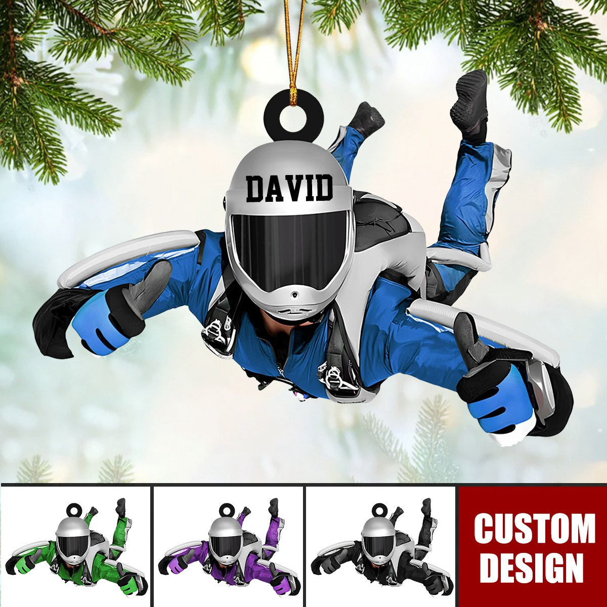 Personalized Skydiving Christmas Ornament, Gift For Skydiving Lovers - 2024 New Release