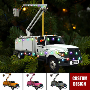 2024 New Release Lineman Bucket Truck, Personalized Christmas Ornament- Gift for Lineman