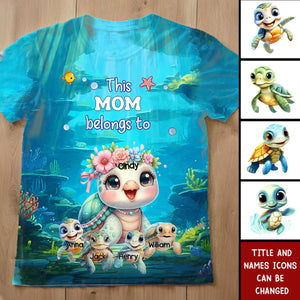 Personalized Gifts For Mom  t-shirt Turtley Awesome Mama