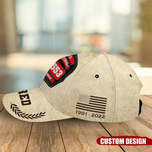 Personalized Retired US Firefighter ID & Department US Flag 3D Cap